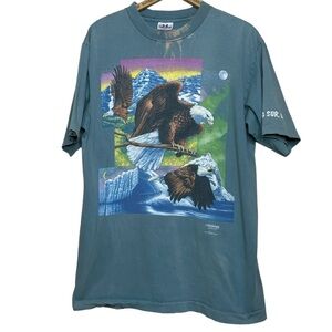 Vintage Big Sur Graphic Tee Single Stitch Eagle Nature Size Large Made in USA